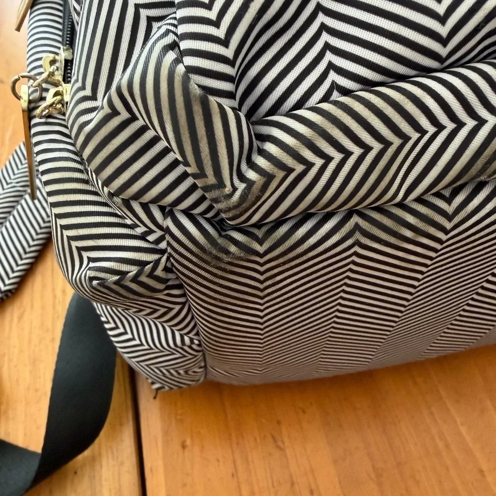 Jujube Black and White Chevron Backpack Diaper Bag Baby Bag Insulated